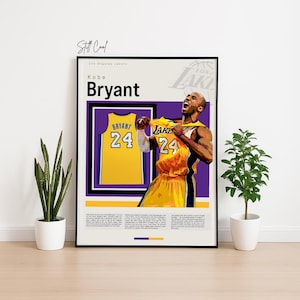 コービー・ブライアント ポスター – レイカーズ ウォールアート | マンバメンタリティ デジタルプリント | モダン NBA デコレーション | バスケットボール PDF ダウンロード