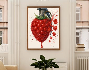 Beere Gefährlich – Himbeer Granat Digital Druck | Still Cooles Atelier