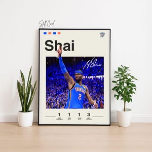 Shai Gilgeous-Alexander A1 Poster – Oklahoma City Thunder Digital Print | NBA Champion | Basketball Wall Art | Instant Download