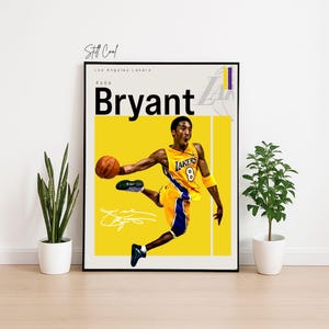 Kobe Bryant Poster – Los Angeles Lakers Wall Art | Iconic No. 8 Slam Dunk Digital Print | Mamba Mentality | NBA Download