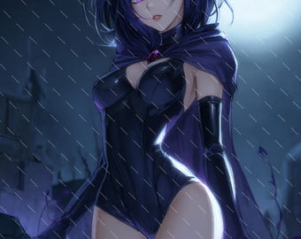 Raven DC – Teen Titans Inspired Dark Fantasy Decor Wall Print