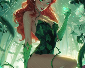 Poison Ivy DC – Seductive Botanical Villain Poster wall art