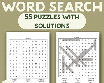 Botanical Word Search Puzzles: 55 Fun Printable Games for Adults & Seniors (Digital Download)