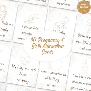 Pregnancy and Birth Affirmation Cards|Baby Shower Gift|Empowering Affirmations for a Calm, Confident Birth|Mindfulness|Digital Download