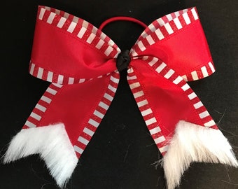 NEXT DAY SHIPPING!! Christmas Red Cheer Hair Bow 5