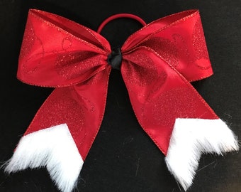 NEXT DAY SHIPPING!! Christmas Red Cheer Hair Bow 6