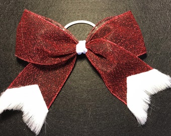 NEXT DAY SHIPPING!! Christmas Red Cheer Hair Bow 9