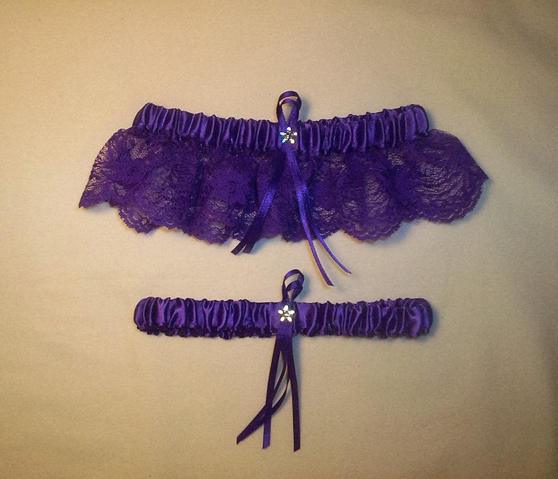 Purple Satin With Silver Metalic Ribbon Trim Flower Girl Basket And Ring Bearer Pillow Set 1 image 4