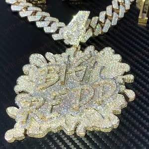 Colgante personalizado con letra de nube, colgante de boda de hip hop personalizado, colgante con nombre de hip hop para hombre, joyería de hip hop de hielo, plata de ley 925