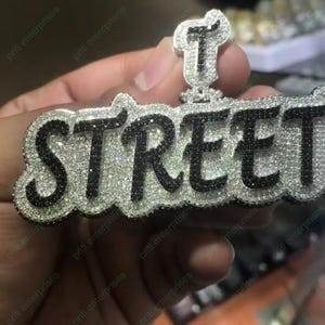 Pingente com nome completo personalizado para homens, pingente com palavra de aniversário personalizada, pingente masculino, joias Ice Out Hip Hop, prata esterlina 925