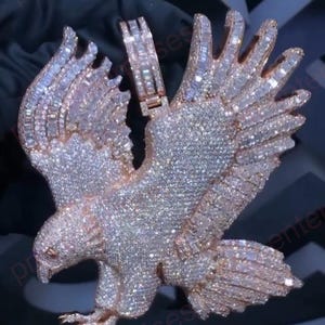Colgante de pájaro para boda, colgante de hip hop personalizado, colgante de animal de hip hop para hombre, joyería de hip hop Ice Out, plata de ley 925