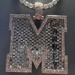 Colgante de boda con una sola letra personalizada, colgante de hip hop personalizado, colgante con nombre de hip hop para hombre, joyería de hip hop Ice Out, plata de ley 925
