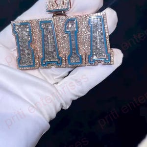 Colgante con letra personalizada para ropa informal, ideal para fiestas, bodas y eventos, colgante de compromiso de hip hop personalizado, colgante con nombre de hip hop para hombre, joyería Ice Out, plata 925
