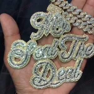 Colgante con nombre completo, colgante de boda de hip hop personalizado, colgante de fiesta con nombre de hip hop para hombre, joyería de hip hop con nombre, plata de ley 925