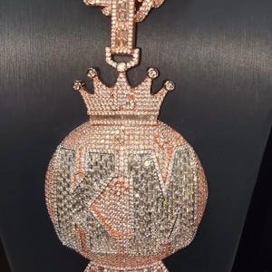 Colgante de hip hop con letra personalizada CROWN, colgante de hip hop personalizado, colgante con nombre de hip hop para hombre, joyería de hip hop Ice Out, plata de ley 925