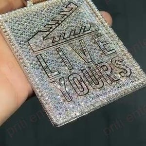 Colgante de regalo de cumpleaños para bodas, colgante de hip hop personalizado, colgante con nombre de hip hop para hombre, joyería de hip hop Ice Out, plata de ley 925