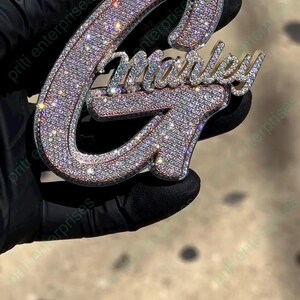 Colgante de hip hop con letras personalizadas, regalo personalizado, colgante con nombre de hip hop para hombre, joyería de hip hop con letras personalizadas, plata de ley 925