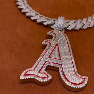 Colgante único con letra personalizada, colgante de boda de hip hop personalizado, colgante con nombre de regalo de hip hop para hombres, plata de ley 925