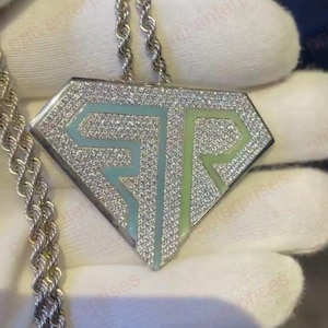 Colgante para cumpleaños, boda, hombre y niño, regalo personalizado, colgante con nombre de hip hop para hombre, joyería de hip hop Ice Out, plata de ley 925