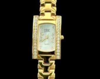 Vintage Camrose Kross JBK Designer Rhinestone Bracelet Watch with Box and COA