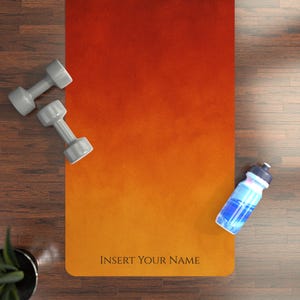 Ignite Your Practice with a Personalized Fire-Inspired Yoga Mat - Custom Name Gift for Her