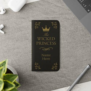 Funda de teléfono personalizada con diseño de libro: La Princesa Malvada, regalo para ella, funda moderna, personalizada, vintage