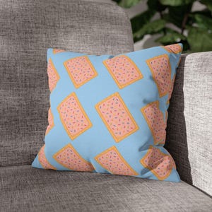 Pop Tart Patterned Pillowcase, Fun Home Decor, Gift for Foodies, Playful Living Room Cushion, Unique Sofa Accent, Cozy Bedroom Pillow