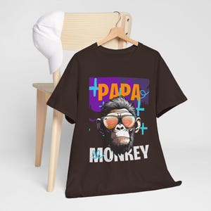 Monkey Music Design Unisex Tee - White, Black, Blue - Gift Style Animal Shirt, Dad