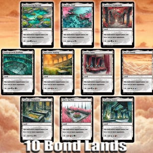 Bond Land Bundle 10 cards Custom Proxy Magic Card,High Quality Cards,Framed watercolor style