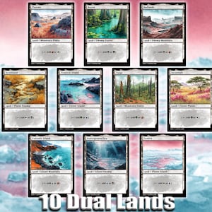 Dual Land Bundle 10 cards Custom Proxy Magic Card,High Quality Cards,Framed watercolor style