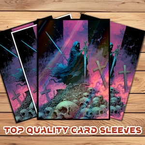 Card Sleeves, MTG Card Sleeve,Top Quality  Card Sleeve,mtg perfect fit sleeves, Art Sleeves,Fantasy Grim Reaper on Skull Pile