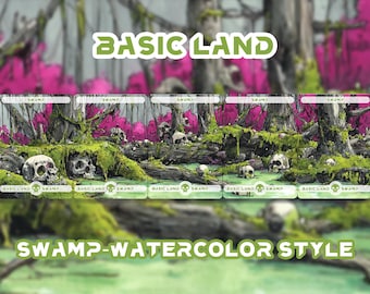 kaarten, Basic Lands-Swamp 25 verschillende kaarten Custom Magic Card (kaarten van hoge kwaliteit) (aquarelstijl)