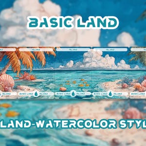 Basic Lands-Island 25 Different cards Custom Proxy Magic Card，High Quality Cards，Watercolor style
