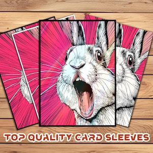 Card Sleeves, MTG Card Sleeve,Top Quality  Card Sleeve,mtg perfect fit sleeves, Art Sleeves,Pop Art Exaggerated Rabbit