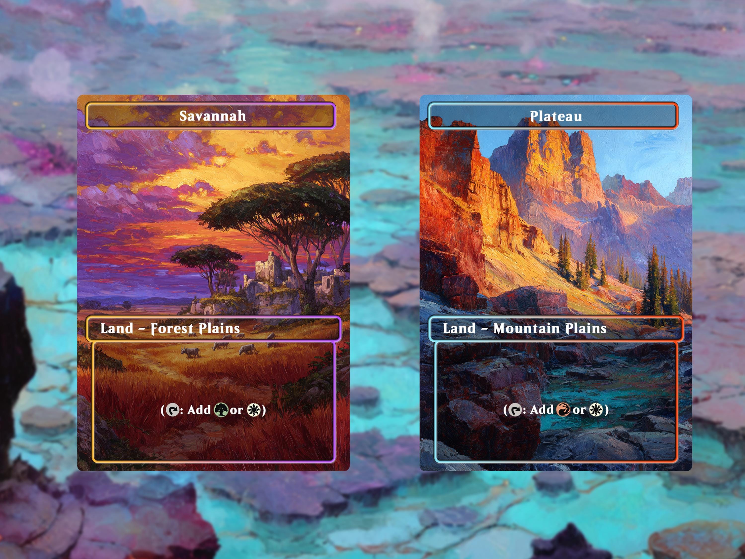 Land Card Examples Dual Land Bundle 10 Cards Custom Magic Card,high Quality Cards,oil ...