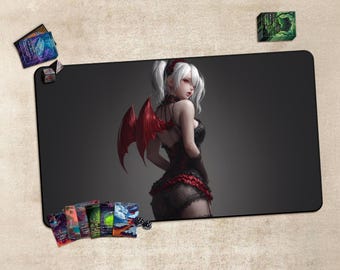 Anime TCG Playmat ,Trading Card Game Accessories,PC Game Accessory,Gothic Little Witch Gaming Desk Mat: TCG Playmat, Non-Slip