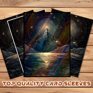 Card Sleeves, MTG Card Sleeve,Top Quality  Card Sleeve,mtg perfect fit sleeves, Art Sleeves,Mystic Mountain with Golden Lines & Cosmic Sky