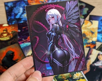 Kaarthoezen, kaarthoes, kaarthoes van topkwaliteit, perfecte pasvorm, kunsthoezen, mechanische cyberpunk-engel!
