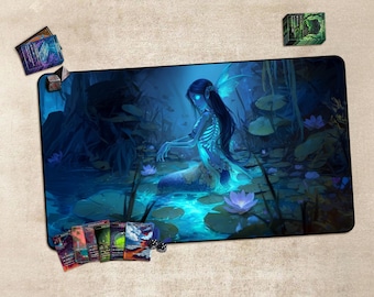 Anime TCG-speelmat, accessoires ruilkaartspel, accessoire voor pc-games, Dream Mermaid-gamingbureaumat: TCG-gamingmat, antislip, 24 x 14 inch
