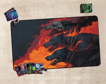 Anime  TCG Playmat ,Trading Card Game Accessories,PC Game Accessory,Dark Flaming Hellhounds Gaming Desk Mat: TCG Gaming Mat
