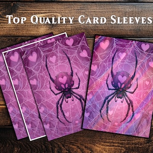 Kaarthoezen, MTG-kaarthoes, topkwaliteit kaarthoes, magische kaarthoes, cadeaus voor gamers, roze hartige spin in het web