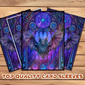 Card Sleeves, MTG Card Sleeve,Top Quality  Card Sleeve,mtg perfect fit sleeves, Art Sleeves,Fantasy Bat in Stained Glass