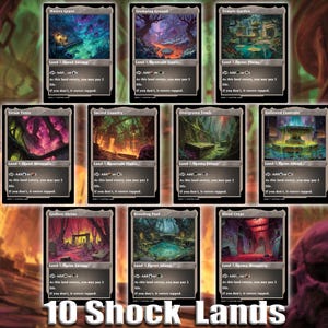 Shock Land Bundle 10 cards Custom Proxy Magic Card,High Quality Cards,Old dark style