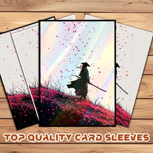 Card Sleeves, MTG Card Sleeve,Top Quality  Card Sleeve,mtg perfect fit sleeves, Art Sleeves,Samurai in Japanese Petal Silhouette