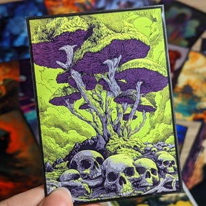 mushroom card sleeves Drew the illustrations and ordered custom sleeves for my Saproling deck and for a friend's Eriette deck : r/mtg