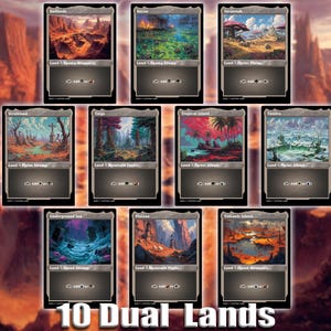 Dual Land Bundle 10 cards Custom Proxy Magic Card,High Quality Cards,Old dark style