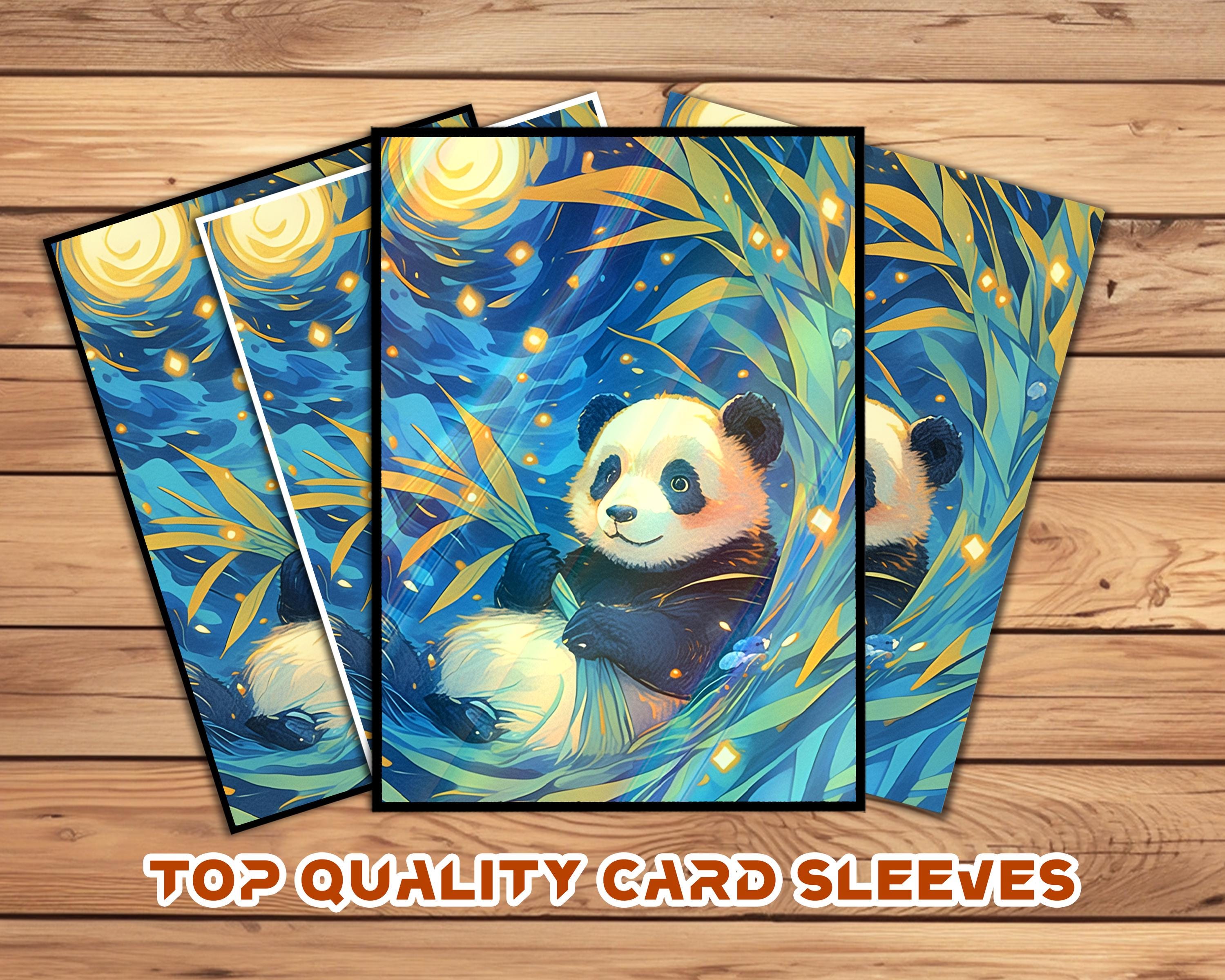 Card Sleeves- Gift for Players,Perfect Fit for /Anime card,Anime  Sleeves,Custom Option|Panda in Fantasy Moonlit Bamboo Healing Scene