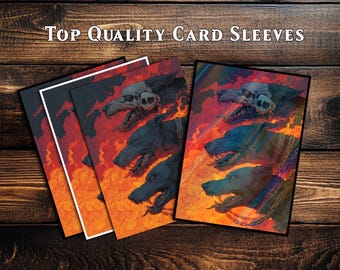 Card Sleeves, Card Sleeve,top Quality Card Sleeve, Perfect Fit Sleeves, Art  Sleeves,dark Flaming Hellhounds - Etsy