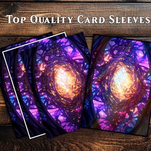 Pochettes pour cartes, pochette pour cartes MTG, pochette pour cartes de qualité supérieure, pochette pour cartes magiques, cadeaux pour les joueurs, violet mystique - vitrail bleu