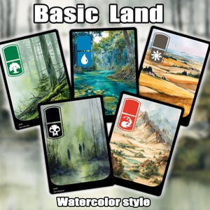 Super Land Pack: 50 custom-designed, high-quality Watercolor style land card,high quality lands for EDH or cEDH